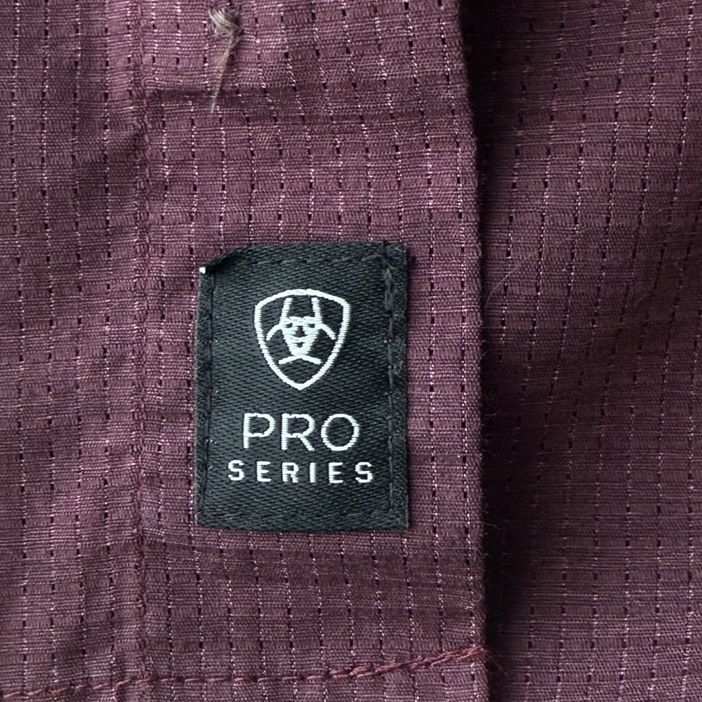Ariat Pro Series Button Down Long Sleeve Shirt‎ Men's XXL burgundy Lightweight - Picture 15 of 16